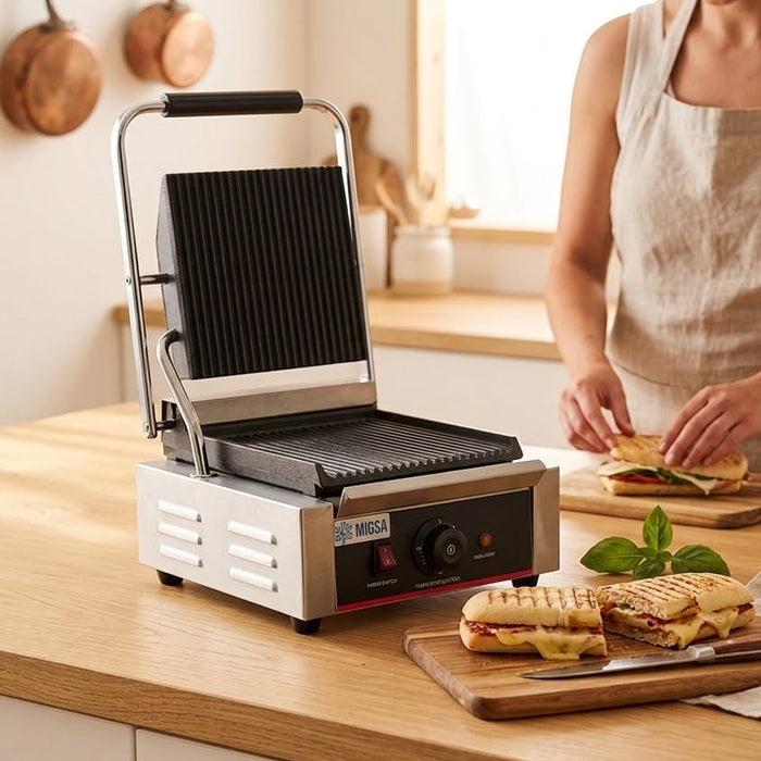 Plancha Panini Sencilla 1.8 Kw 120V Migsa BN-811