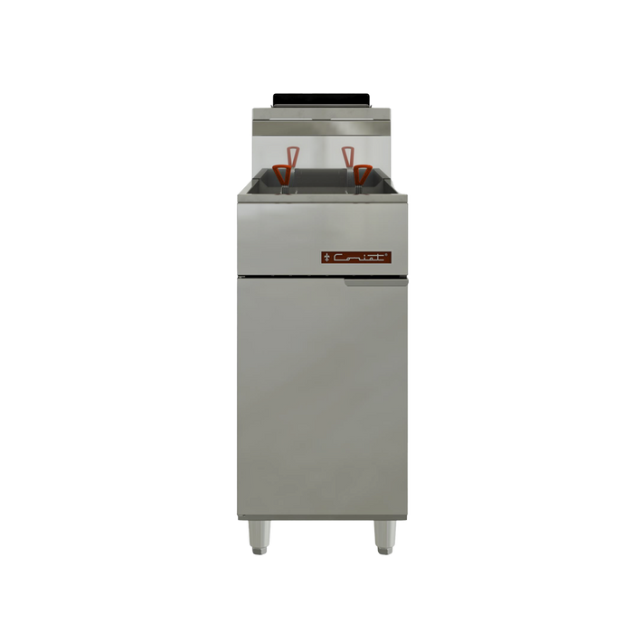 Freidora de Piso a Gas 20 L, 3 Quemadores, 2 Canastillas, Zona Fría Al Fondo Coriat TURBO-20-3Q MASTER