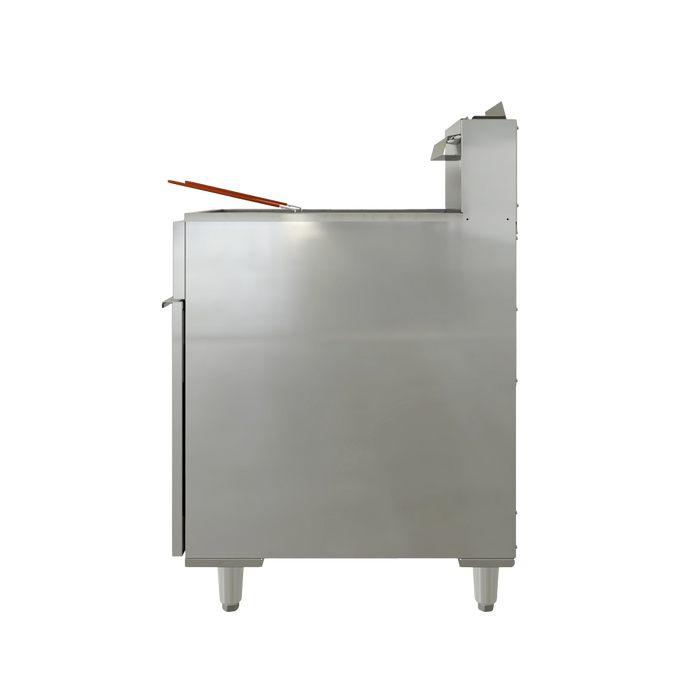 Freidora de Piso a Gas 20 L, 3 Quemadores, 2 Canastillas, Zona Fría Al Fondo Coriat TURBO-20-3Q MASTER