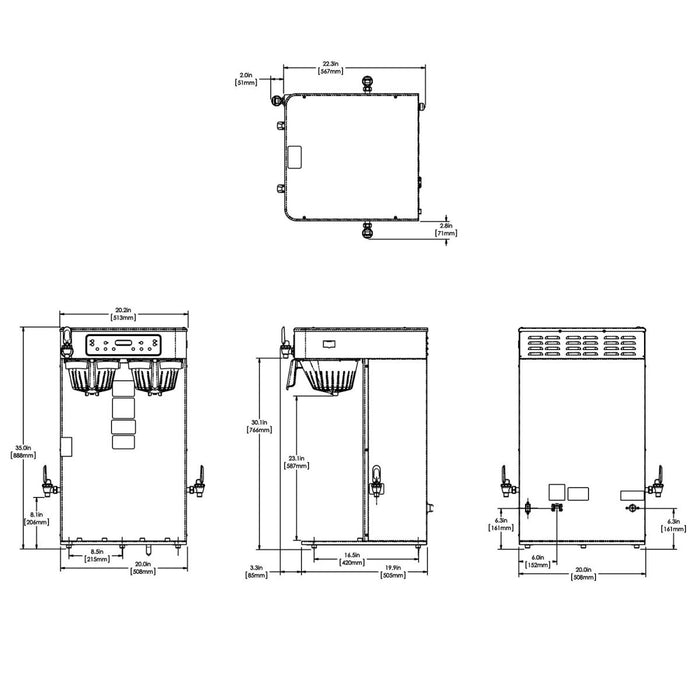 ICB-TWIN TALL Cafetera Infusión Doble BUNN 53200.0101