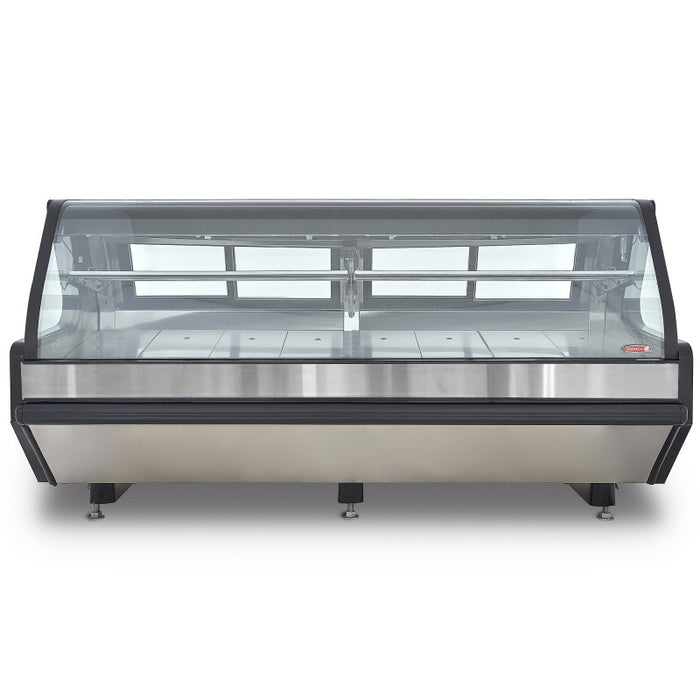 Vitrina Carnicera Tramo Exhibidor con Ventanas Laterales 100% Acero Inox 250cm Torrey TEC250INOX