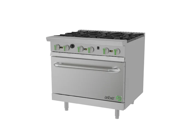 Estufa con Horno Convector - Emerald Line a Gas Natural 6 Quemadores Asber AER 6 36 C EM NG