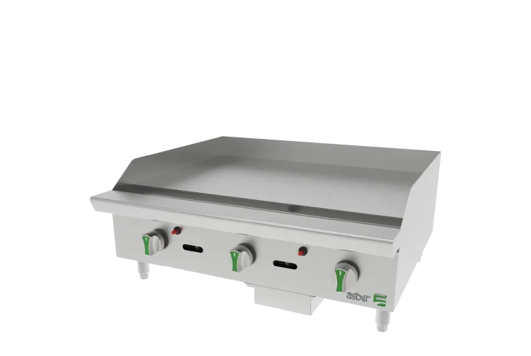 Plancha Termostatica - Emerald Line a Gas LP 3 Quemadores Asber AETG 36 EM LPG