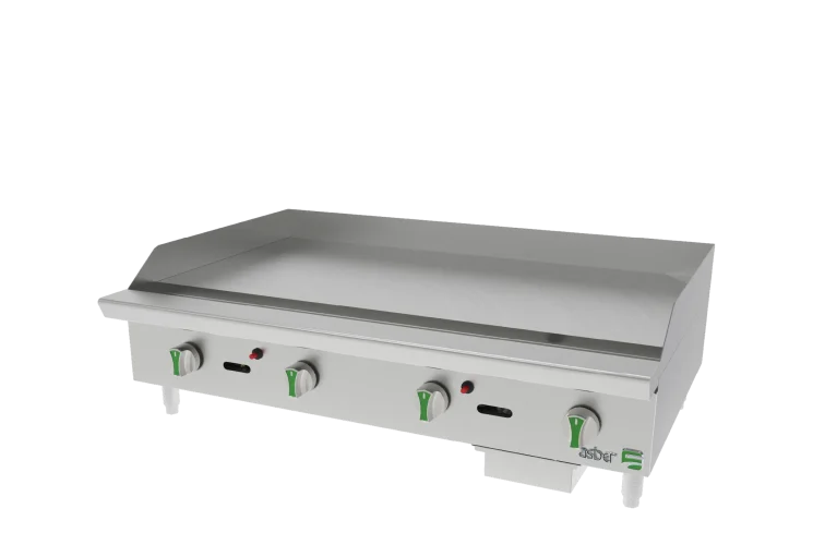 Plancha Termostatica - Emerald Line a Gas LP 4 Quemadores Asber AETG 48 EM LPG