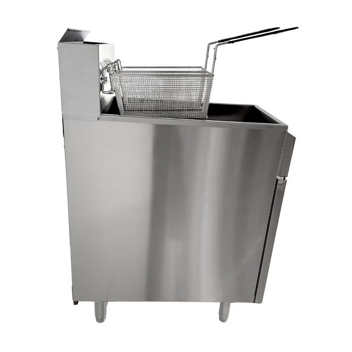Freidora A Gas Recuperación Rápida / Zona Fría 50 Lbs Asber AEF-50-S