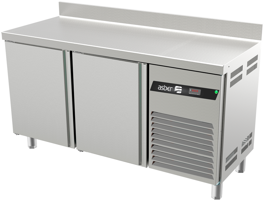 Mesas de Trabajo Refrigerada 2 Puertas Acero Inox 9 Pies Asber ASTR-60 HC