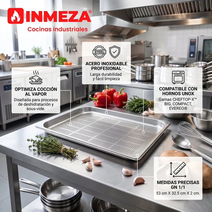 Bandeja Perforada de Acero Inoxidable UNOX FORO.STEEL20 TG810