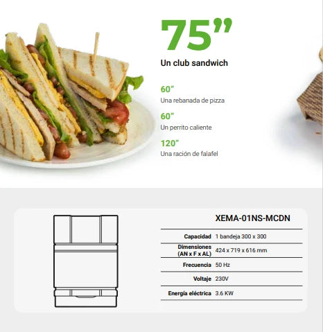 Horno de Convección y Cocción Acelerada UNOX SPEED.Compact ECO XEMA-01NS-MCDS-AL