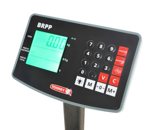 Báscula de Recibo, con Plato Anti-derrapante, Doble Pantalla, Batería Recargable 500 kg Torrey BRPP-500