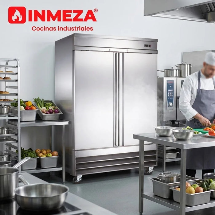 Congelador Vertical 2 Puertas Sólidas Acero Inoxidable 41 Pies Icehaus CV-2PS-SS-01