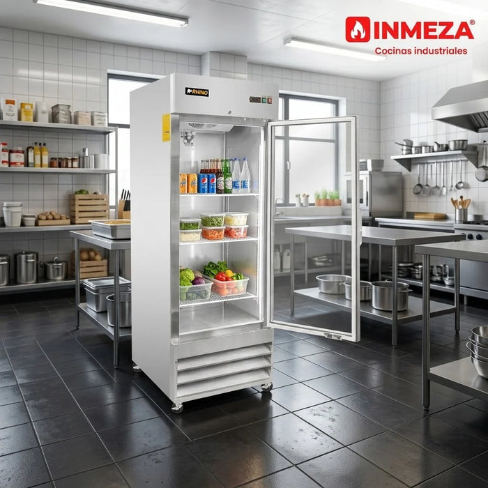 Congelador Vertical Acero Inox Puerta de Cristal 21 Pies Rhino CONVECRI-23