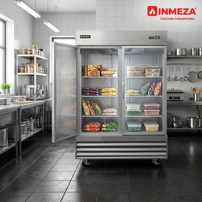 Congelador Vertical Acero Inox Puerta de Cristal 41 Pies Rhino CONVECRI-47
