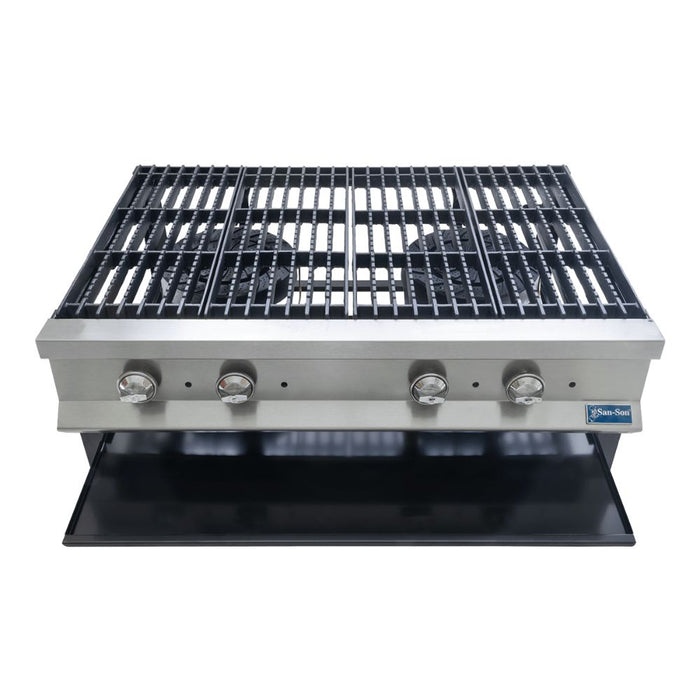 Fogon Heavy Duty a Gas, 2 Quemadores, Parrilla de Supercie Dentada San-Son SSF2