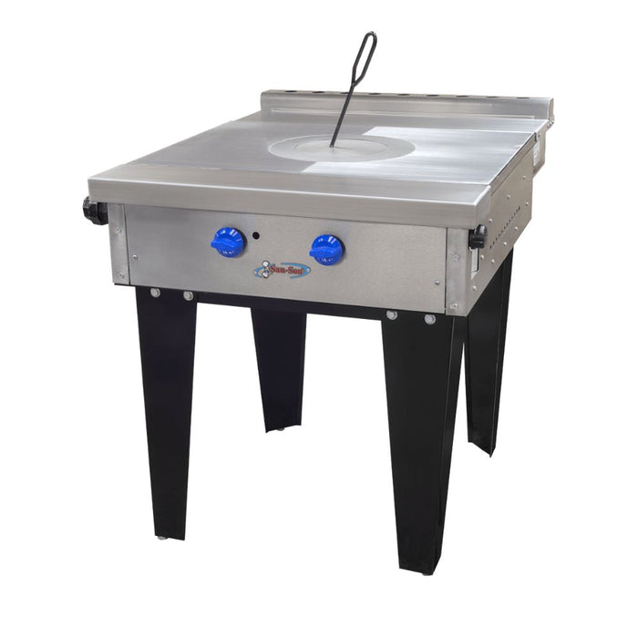 Estufa Heavy Duty a Gas 2 Quemadores con Plancha Tipo Francesa San-Son ZS-703