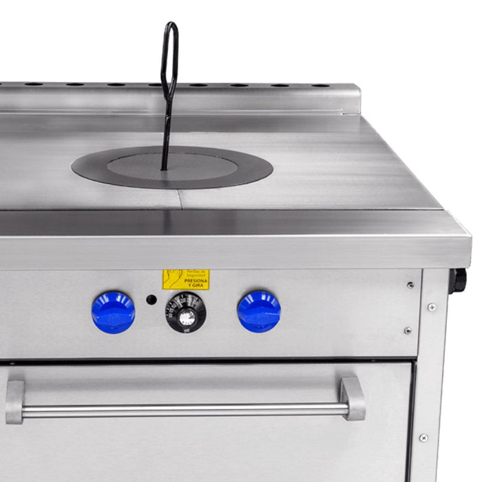Estufa Heavy Duty a Gas 2 Quemadores con Plancha Tipo Francesa, Horno San-Son ZH-703