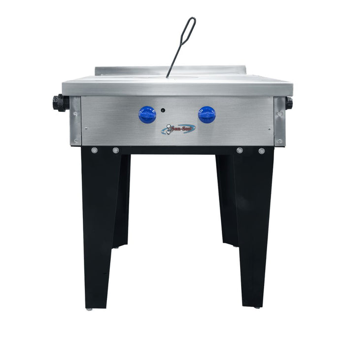 Estufa Heavy Duty a Gas 2 Quemadores con Plancha Tipo Francesa San-Son ZS-703