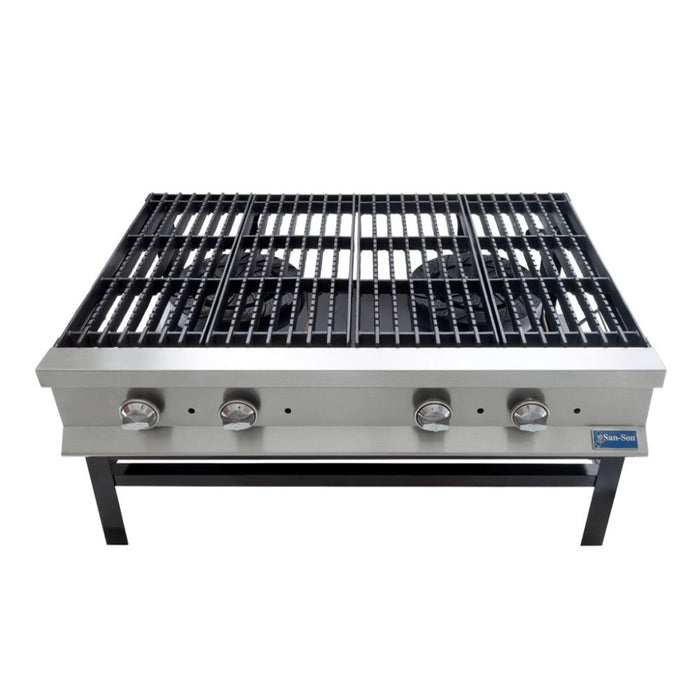 Fogon Heavy Duty a Gas, 2 Quemadores, Parrilla de Supercie Dentada San-Son SSF2