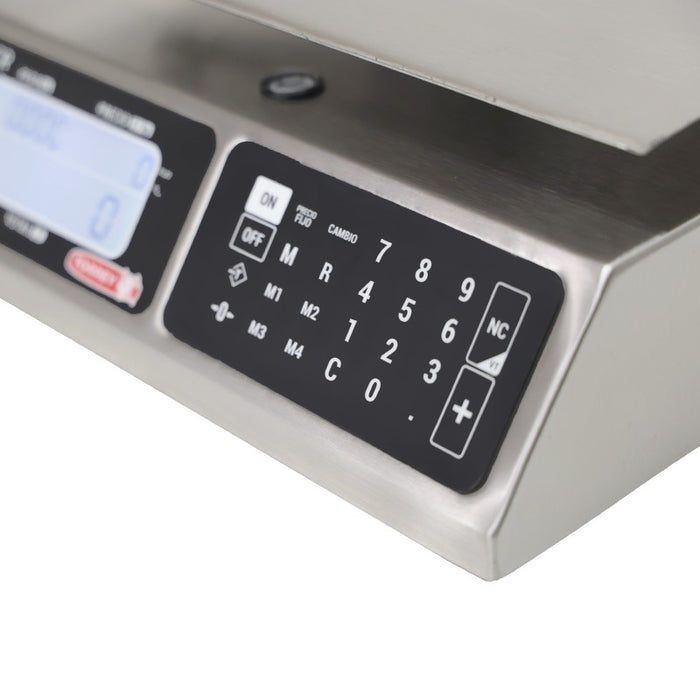 Báscula Digital Memorias de Precios, Funcion de Caja Regitradora, Conexión USB, Acero Inox 40kg Torrey LPCR40-N-USB