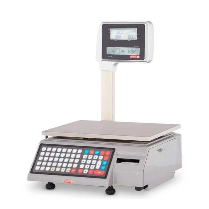 Bascula Etiquetadora Torreta, Memoria Productos, Impresor Termico, Conexión WiFi, Plastico 20kg Torrey W-LABEL20P