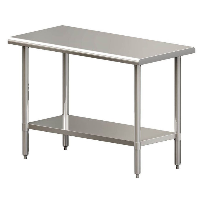Mesa Acero Inox 122x60x87cm con Entrepaño Inferior Torrey MAI 24X48