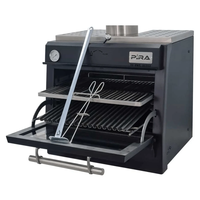 Horno 70 Black Para Carbón Y Leña 85 Comensales Pira 450.101