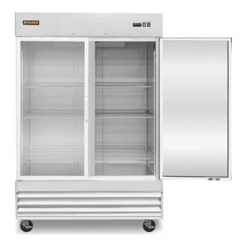 Refrigerador Vertical Acero Inox Puerta de Cristal 47 Pies Rhino REVECRI-47