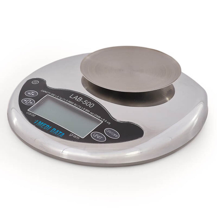 Báscula de Precisión Construida en Plástico Plato Acero Inox 500gr Torrey LAB500