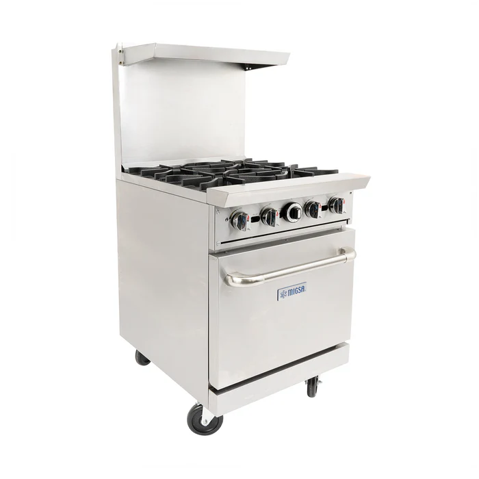 Estufa Comercial 4 Quemadores Y Horno Migsa DCR24-4Q