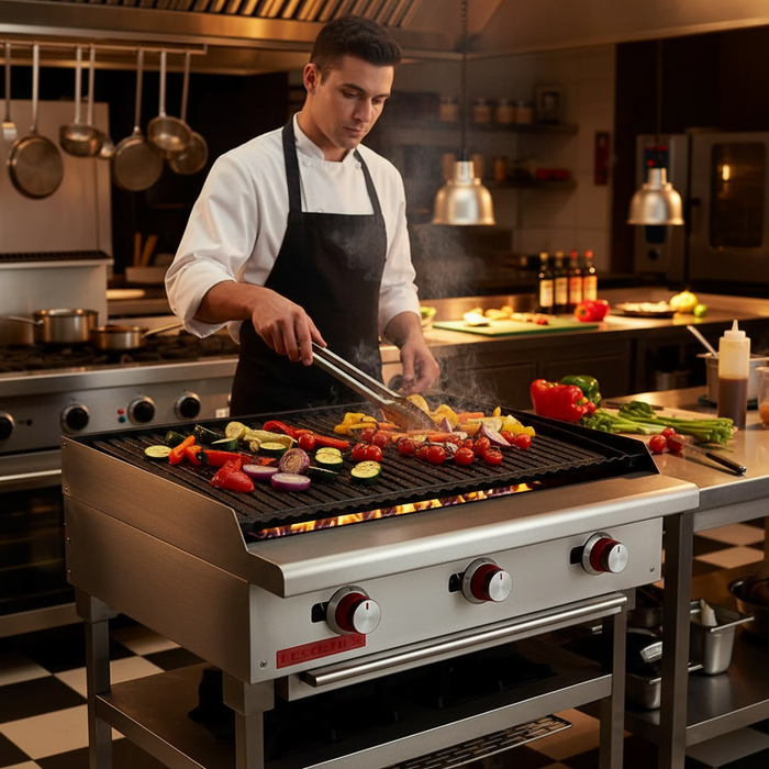 Asador a Gas 3 Quemadores, 3 Parrillas Reversibles Coriat ACV-3 MASTER DE MESA