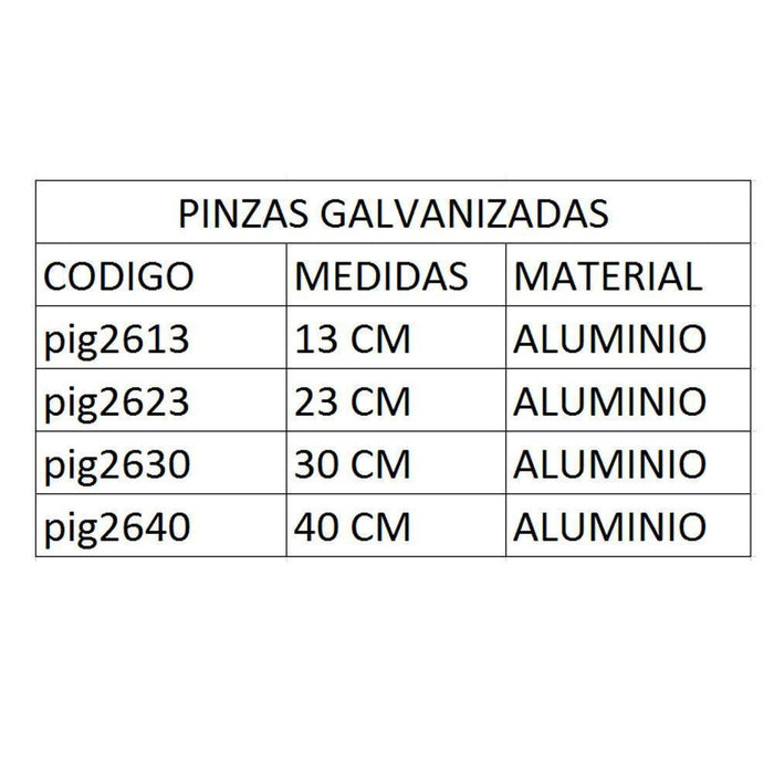 BAK PIG2613 Pinza mini galvanizada 13 cm Envío por Cobrar Utensilios Bak 