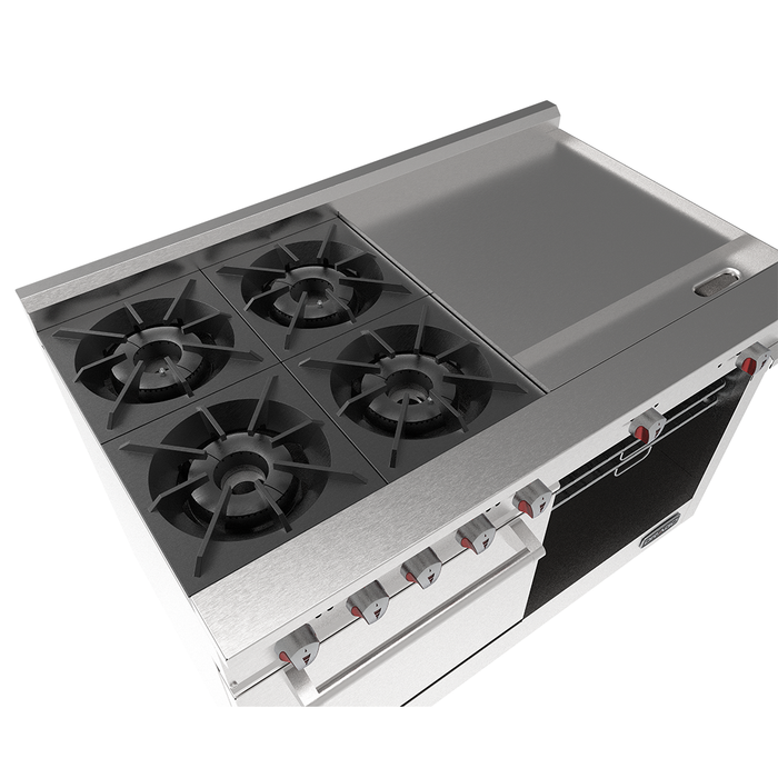 Estufa 4 Quemadores, Horno y Plancha De 2 Pies Drago CG-41PD