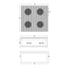 INMEZA 4Qi Parrilla Línea Comercial 4 Quemadores 70 x 70 cm Acero Inoxidable Parrillas INMEZA 