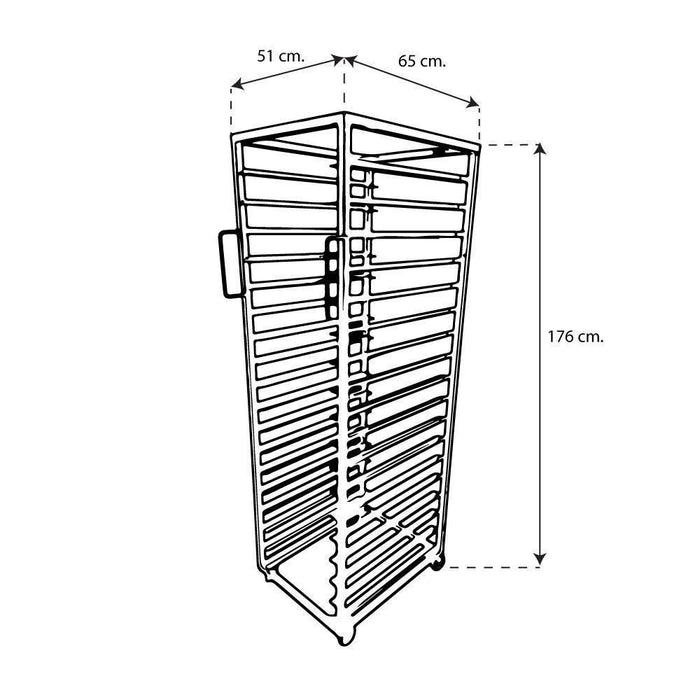 INMEZA EER18 Rack Espiguero ligero esmaltado con llantas 18 charolas RACKS INMEZA 