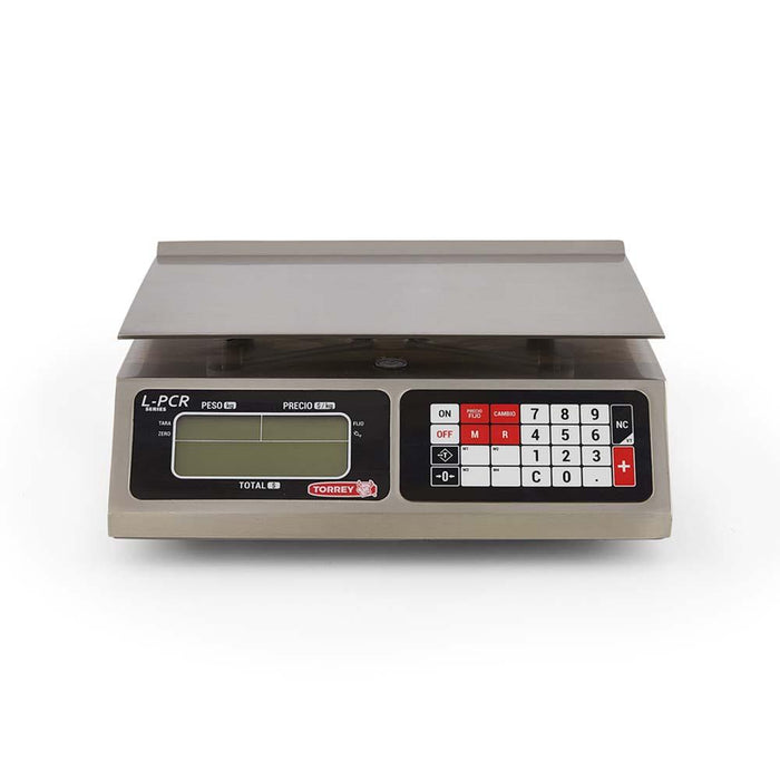 Báscula Digital Memorias de Precios, Funcion de Caja Regitradora Acero Inox 20kg Torrey PCR20-N